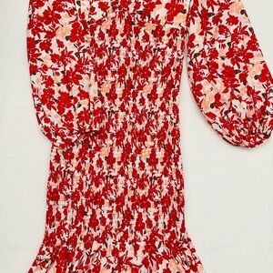 Cupshe Red and White Floral Dress